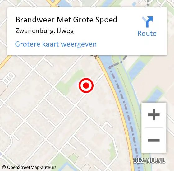 Locatie op kaart van de 112 melding: Brandweer Met Grote Spoed Naar Zwanenburg, IJweg op 7 april 2024 17:59