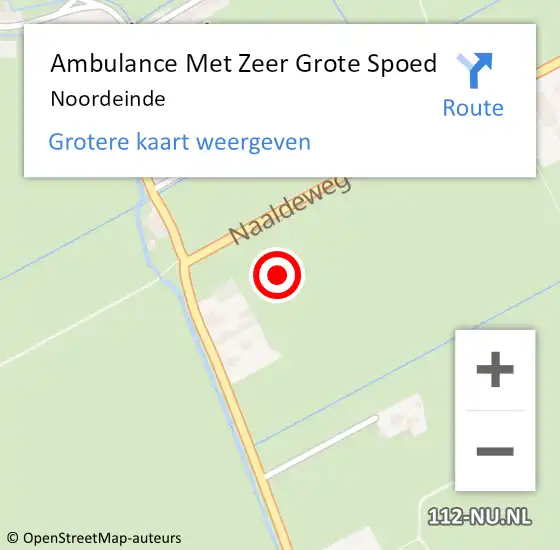 Locatie op kaart van de 112 melding: Ambulance Met Zeer Grote Spoed Naar Noordeinde op 7 april 2024 18:54