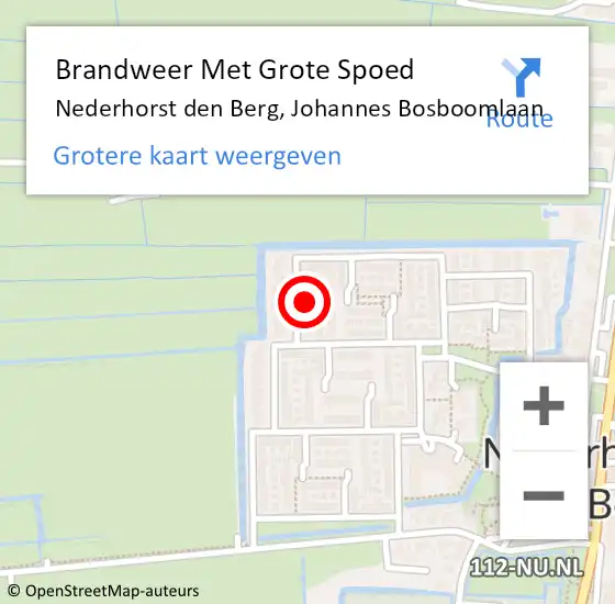 Locatie op kaart van de 112 melding: Brandweer Met Grote Spoed Naar Nederhorst den Berg, Johannes Bosboomlaan op 7 april 2024 19:23