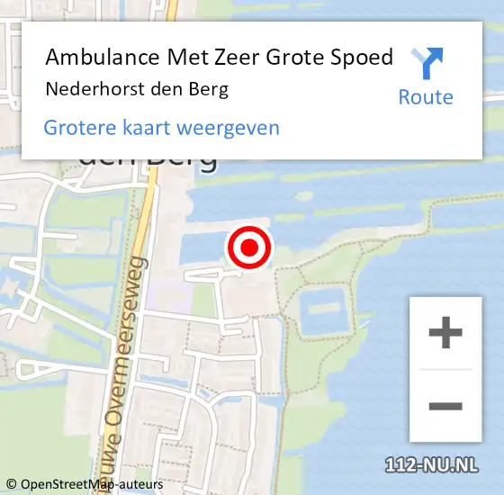 Locatie op kaart van de 112 melding: Ambulance Met Zeer Grote Spoed Naar Nederhorst den Berg op 7 april 2024 19:24