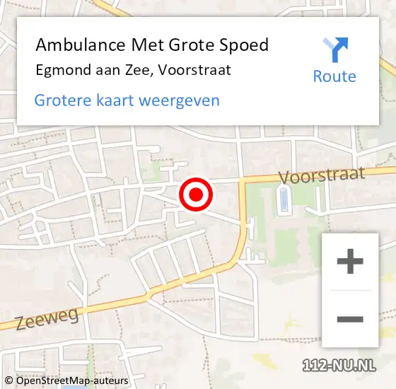 Locatie op kaart van de 112 melding: Ambulance Met Grote Spoed Naar Egmond aan Zee, Voorstraat op 7 april 2024 20:50