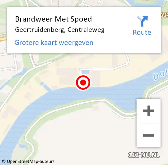 Locatie op kaart van de 112 melding: Brandweer Met Spoed Naar Geertruidenberg, Centraleweg op 7 april 2024 21:23