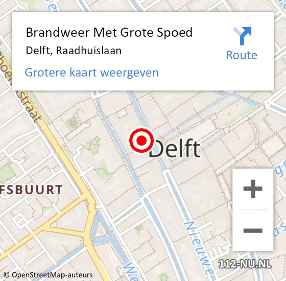 Locatie op kaart van de 112 melding: Brandweer Met Grote Spoed Naar Delft, Strandweg op 1 oktober 2014 17:38