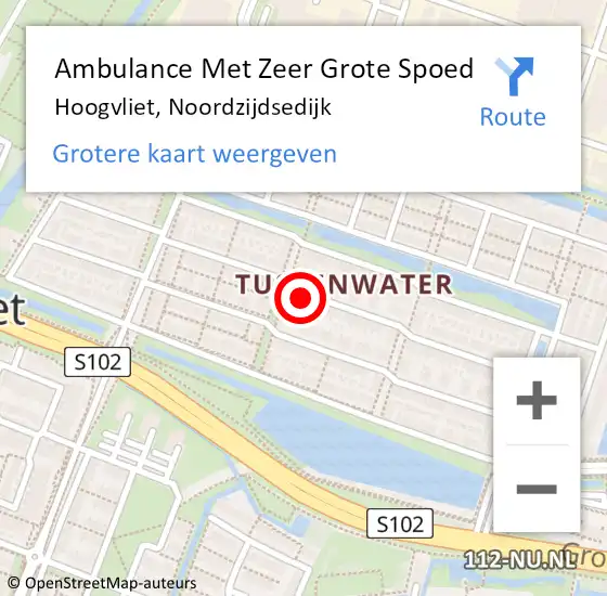 Locatie op kaart van de 112 melding: Ambulance Met Zeer Grote Spoed Naar Hoogvliet, Noordzijdsedijk op 7 april 2024 21:35
