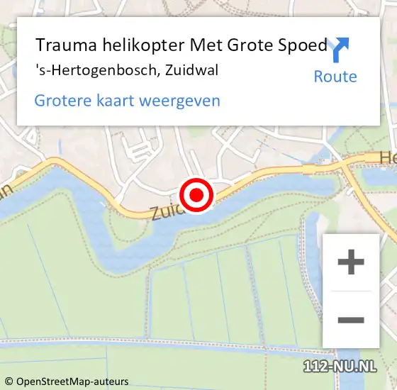 Locatie op kaart van de 112 melding: Trauma helikopter Met Grote Spoed Naar 's-Hertogenbosch, Zuidwal op 7 april 2024 23:25