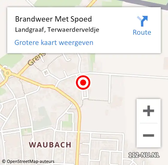 Locatie op kaart van de 112 melding: Brandweer Met Spoed Naar Landgraaf, Terwaerderveldje op 7 april 2024 23:45
