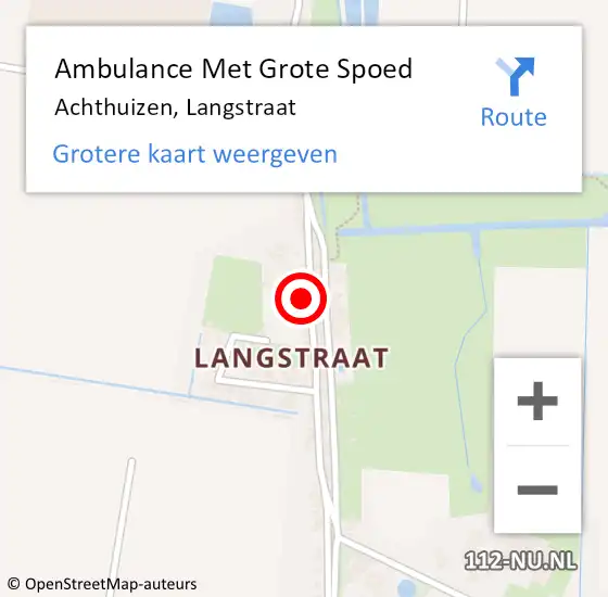 Locatie op kaart van de 112 melding: Ambulance Met Grote Spoed Naar Achthuizen, Langstraat op 8 april 2024 00:24