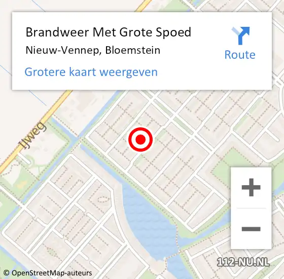 Locatie op kaart van de 112 melding: Brandweer Met Grote Spoed Naar Nieuw-Vennep, Bloemstein op 8 april 2024 01:15