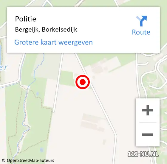 Locatie op kaart van de 112 melding: Politie Bergeijk, Borkelsedijk op 8 april 2024 02:39