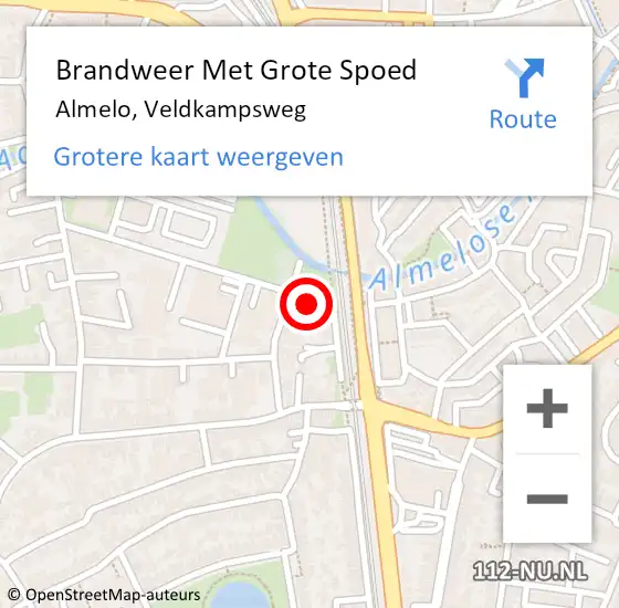 Locatie op kaart van de 112 melding: Brandweer Met Grote Spoed Naar Almelo, Veldkampsweg op 8 april 2024 02:50