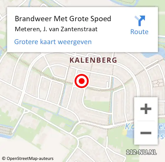 Locatie op kaart van de 112 melding: Brandweer Met Grote Spoed Naar Meteren, J. van Zantenstraat op 8 april 2024 02:57