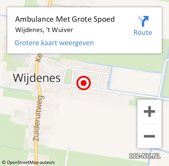 Locatie op kaart van de 112 melding: Ambulance Met Grote Spoed Naar Wijdenes, 't Wuiver op 8 april 2024 04:11