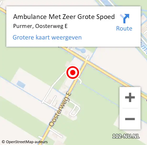 Locatie op kaart van de 112 melding: Ambulance Met Zeer Grote Spoed Naar Purmer, Oosterweg E op 8 april 2024 06:29