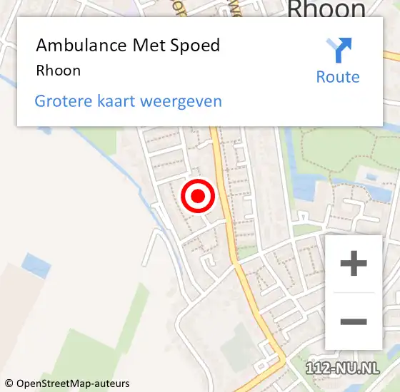 Locatie op kaart van de 112 melding: Ambulance Met Spoed Naar Rhoon op 8 april 2024 06:53