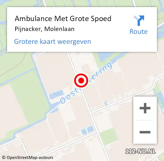 Locatie op kaart van de 112 melding: Ambulance Met Grote Spoed Naar Pijnacker, Molenlaan op 8 april 2024 07:32