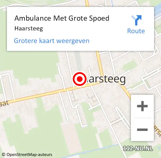 Locatie op kaart van de 112 melding: Ambulance Met Grote Spoed Naar Haarsteeg op 8 april 2024 07:46