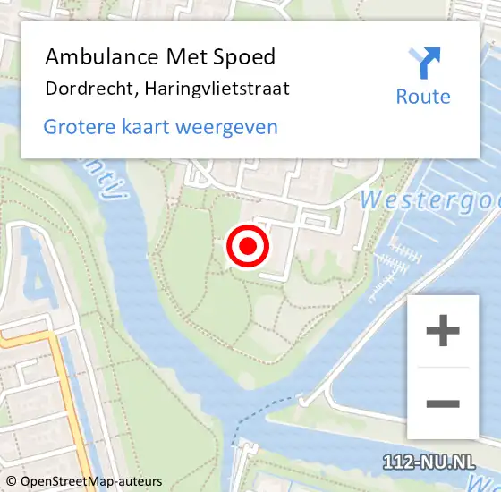 Locatie op kaart van de 112 melding: Ambulance Met Spoed Naar Dordrecht, Haringvlietstraat op 8 april 2024 08:05