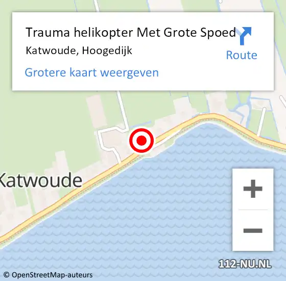 Locatie op kaart van de 112 melding: Trauma helikopter Met Grote Spoed Naar Katwoude, Hoogedijk op 8 april 2024 08:08