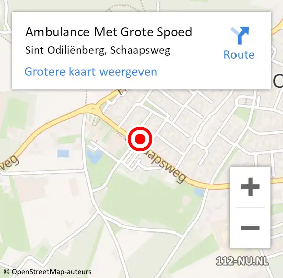 Locatie op kaart van de 112 melding: Ambulance Met Grote Spoed Naar Sint Odiliënberg, Schaapsweg op 8 april 2024 08:18