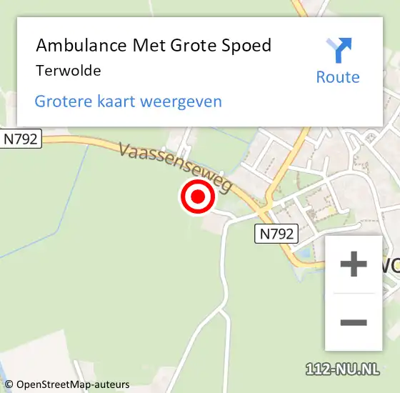 Locatie op kaart van de 112 melding: Ambulance Met Grote Spoed Naar Terwolde op 8 april 2024 09:23