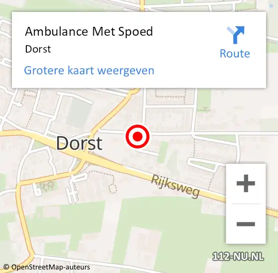Locatie op kaart van de 112 melding: Ambulance Met Spoed Naar Dorst op 8 april 2024 10:19