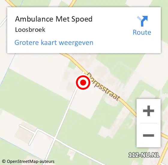 Locatie op kaart van de 112 melding: Ambulance Met Spoed Naar Loosbroek op 8 april 2024 11:13