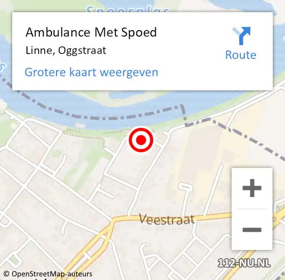 Locatie op kaart van de 112 melding: Ambulance Met Spoed Naar Linne, Oggstraat op 8 april 2024 12:09