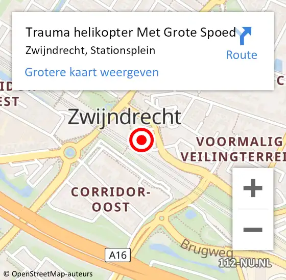 Locatie op kaart van de 112 melding: Trauma helikopter Met Grote Spoed Naar Zwijndrecht, Stationsplein op 8 april 2024 13:12