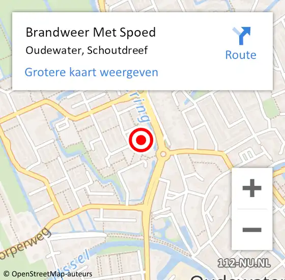 Locatie op kaart van de 112 melding: Brandweer Met Spoed Naar Oudewater, Schoutdreef op 8 april 2024 13:16