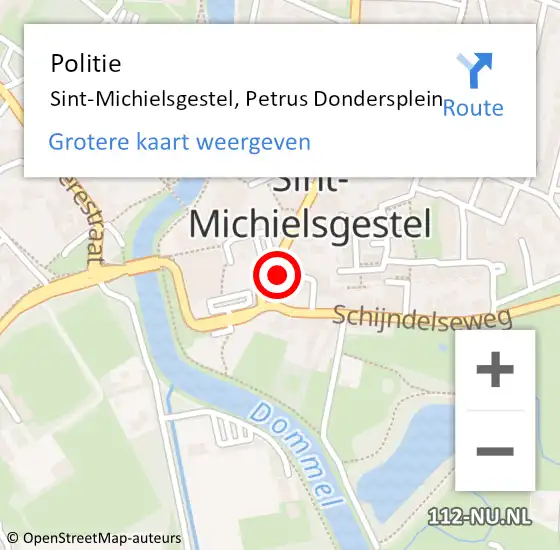Locatie op kaart van de 112 melding: Politie Sint-Michielsgestel, Petrus Dondersplein op 8 april 2024 14:31