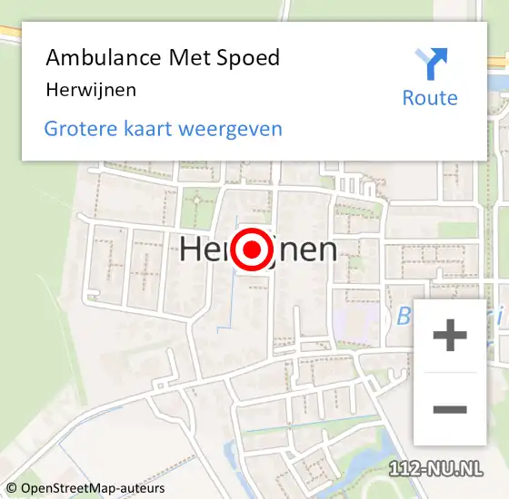 Locatie op kaart van de 112 melding: Ambulance Met Spoed Naar Herwijnen op 8 april 2024 15:10