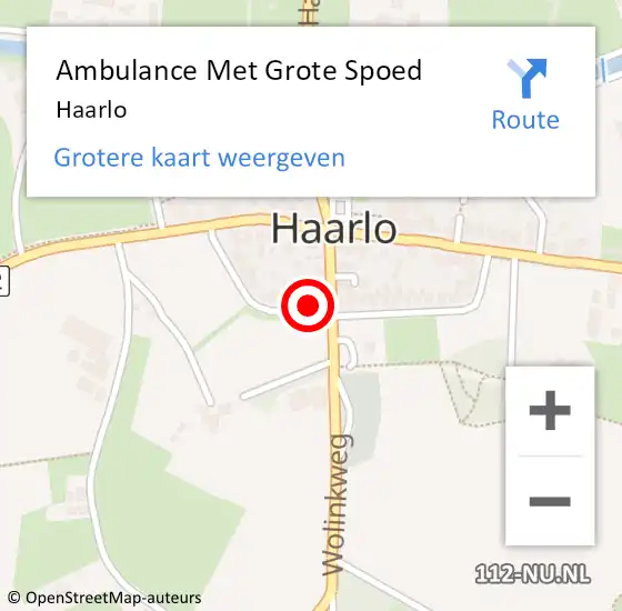 Locatie op kaart van de 112 melding: Ambulance Met Grote Spoed Naar Haarlo op 8 april 2024 15:49