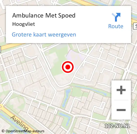 Locatie op kaart van de 112 melding: Ambulance Met Spoed Naar Hoogvliet op 8 april 2024 16:51