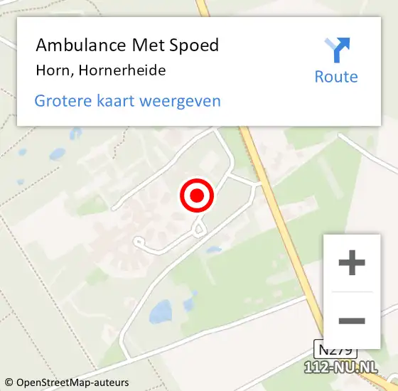 Locatie op kaart van de 112 melding: Ambulance Met Spoed Naar Horn, Hornerheide op 8 april 2024 16:53