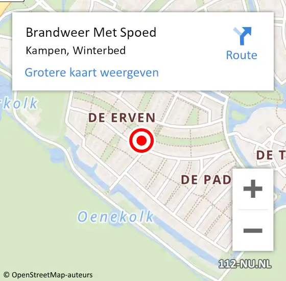 Locatie op kaart van de 112 melding: Brandweer Met Spoed Naar Kampen, Winterbed op 8 april 2024 17:19