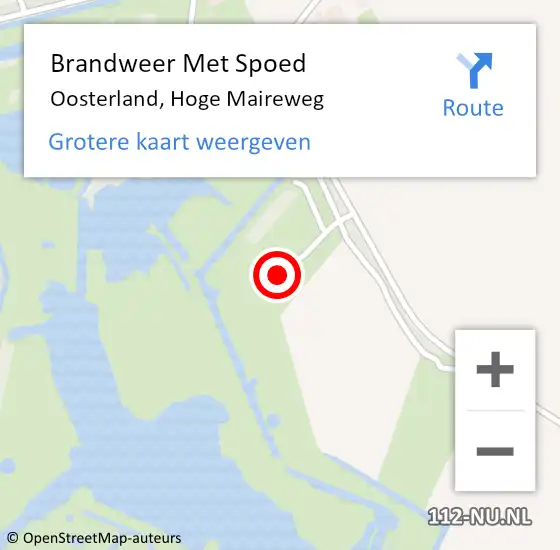 Locatie op kaart van de 112 melding: Brandweer Met Spoed Naar Oosterland, Hoge Maireweg op 8 april 2024 17:50