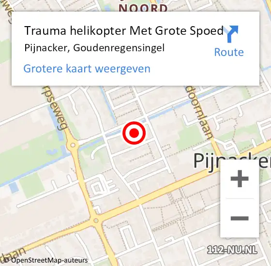 Locatie op kaart van de 112 melding: Trauma helikopter Met Grote Spoed Naar Pijnacker, Goudenregensingel op 8 april 2024 18:07