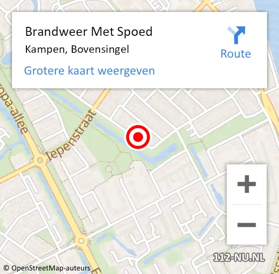 Locatie op kaart van de 112 melding: Brandweer Met Spoed Naar Kampen, Bovensingel op 8 april 2024 18:50