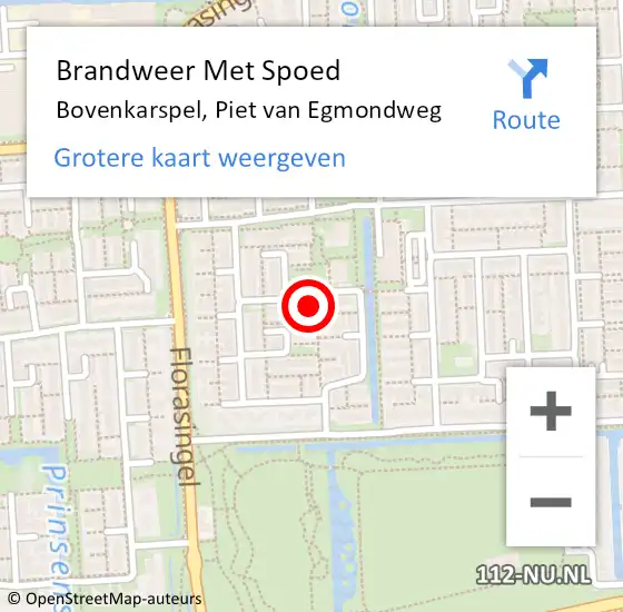 Locatie op kaart van de 112 melding: Brandweer Met Spoed Naar Bovenkarspel, Piet van Egmondweg op 8 april 2024 19:25