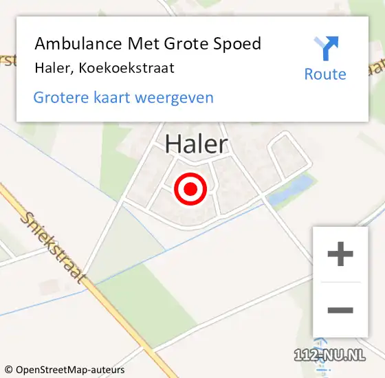 Locatie op kaart van de 112 melding: Ambulance Met Grote Spoed Naar Haler, Koekoekstraat op 8 april 2024 19:56