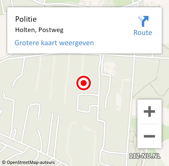 Locatie op kaart van de 112 melding: Politie Holten, Postweg op 8 april 2024 20:19
