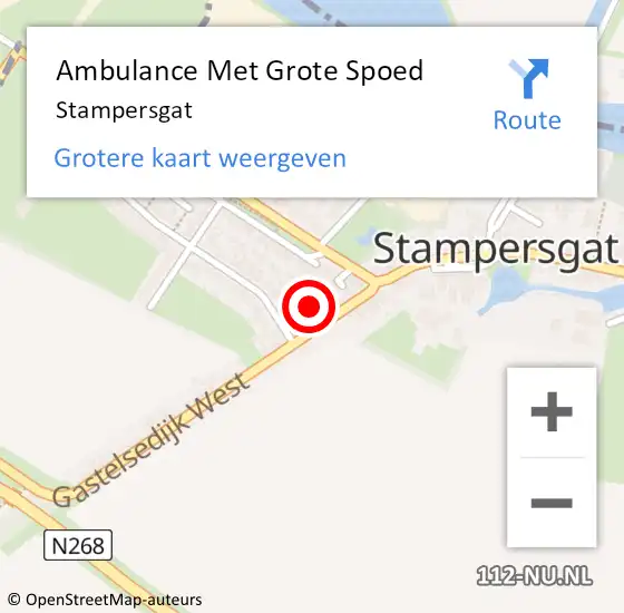 Locatie op kaart van de 112 melding: Ambulance Met Grote Spoed Naar Stampersgat op 8 april 2024 20:25