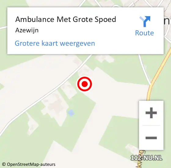 Locatie op kaart van de 112 melding: Ambulance Met Grote Spoed Naar Azewijn op 8 april 2024 20:41
