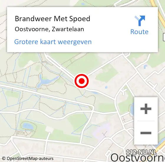 Locatie op kaart van de 112 melding: Brandweer Met Spoed Naar Oostvoorne, Zwartelaan op 8 april 2024 21:02