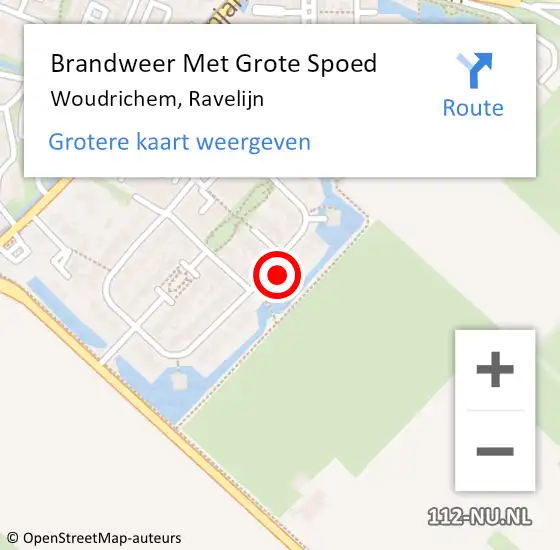 Locatie op kaart van de 112 melding: Brandweer Met Grote Spoed Naar Woudrichem, Ravelijn op 8 april 2024 21:26