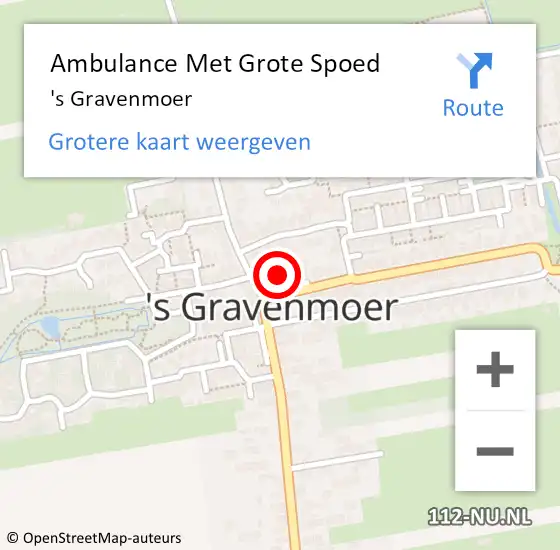 Locatie op kaart van de 112 melding: Ambulance Met Grote Spoed Naar 's Gravenmoer op 8 april 2024 22:02