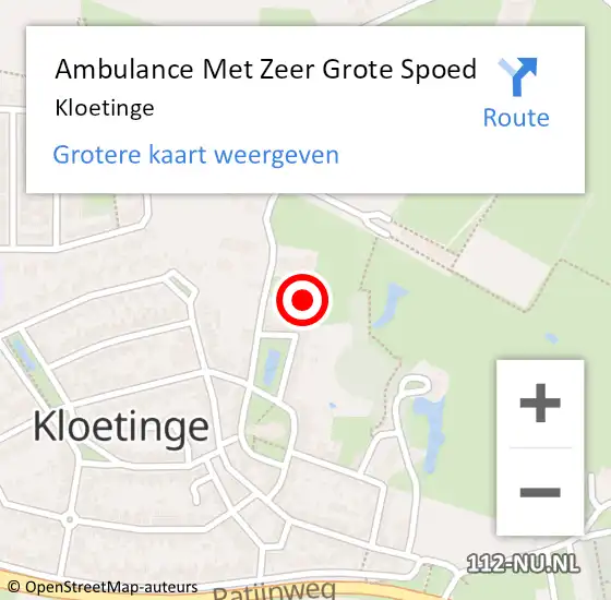 Locatie op kaart van de 112 melding: Ambulance Met Zeer Grote Spoed Naar Kloetinge op 8 april 2024 23:43