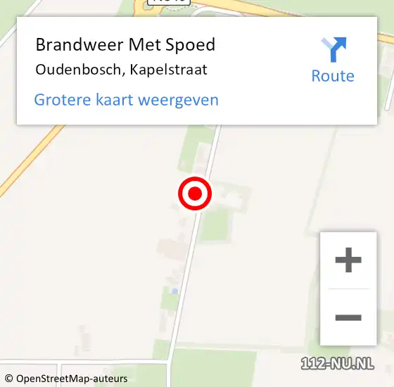 Locatie op kaart van de 112 melding: Brandweer Met Spoed Naar Oudenbosch, Kapelstraat op 8 april 2024 23:44