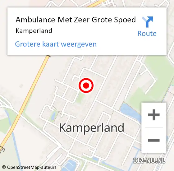 Locatie op kaart van de 112 melding: Ambulance Met Zeer Grote Spoed Naar Kamperland op 9 april 2024 01:47