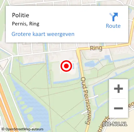 Locatie op kaart van de 112 melding: Politie Pernis, Ring op 9 april 2024 02:17